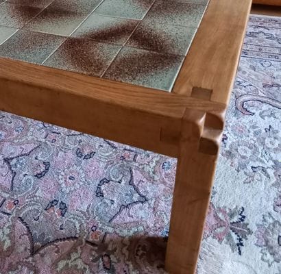 Pierre CHAPO - Table basse en orme et plateau...