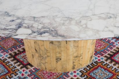 Circa 1970 - Importante table ovale, plateau...