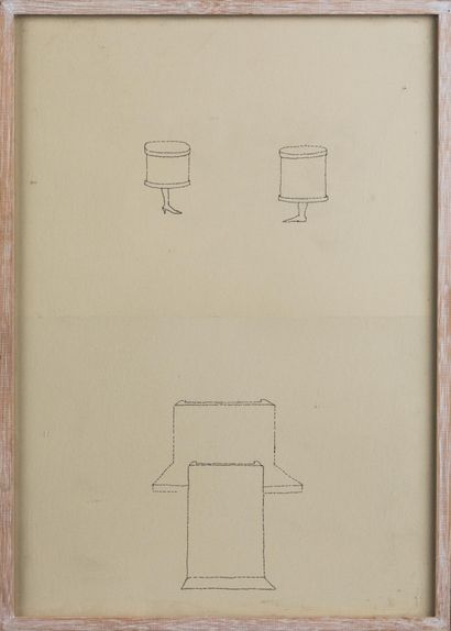 Martine DIEME - Sans titre N°4 1989/90. Feutre...