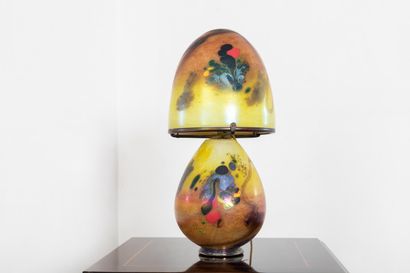 Robert PIERINI - Lampe champignon en verre...