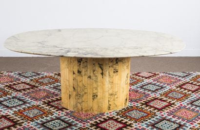 Circa 1970 - Importante table ovale, plateau...