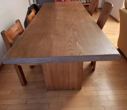 Pierre CHAPO - Table rectangulaire en orme...