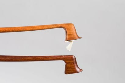 Set of 2 Mirecourt violin bows with false...