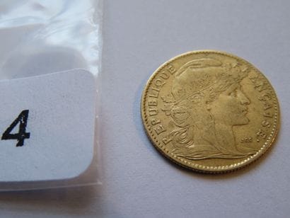 Gold coin - France - 10 Francs Coq 1905 VG+...
