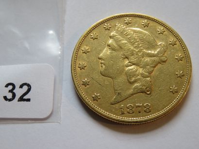 Gold coin - USA - 20 Liberty Dollars, crowned...