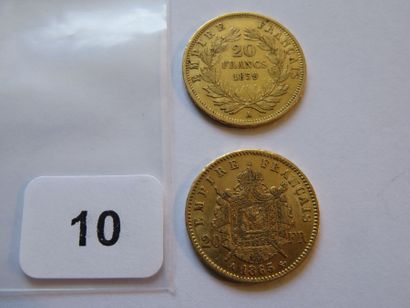 Gold coins - France - Lot of 2 x 20 Francs...