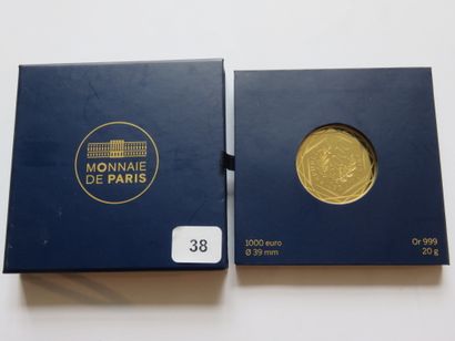 Gold coin Euros - France - 1000 Euros Rooster...