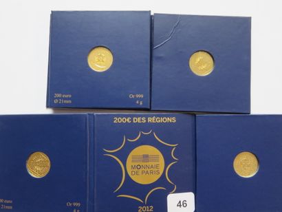 Gold Euro coins - France - Lot of 4 x 200...