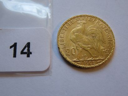 Gold coin - France - 20 Francs Coq, slice...