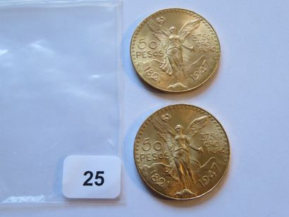 Gold Coins - Mexico - Lot of 2 x 50 Pesos...