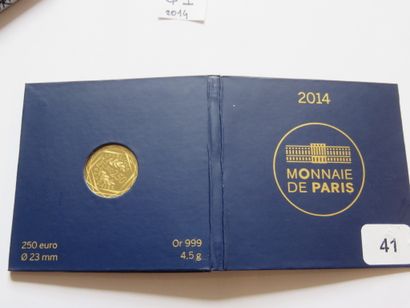 Gold coin Euros - France - 250 Euros Rooster...