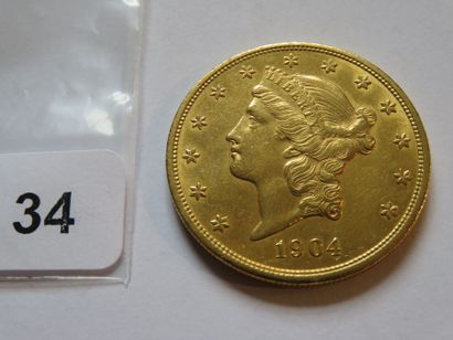 Gold coin - USA - 20 Liberty Dollars, crowned...