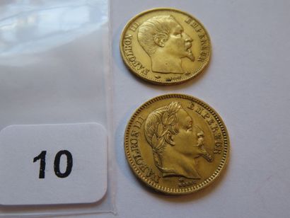 Gold coins - France - Lot of 2 x 20 Francs...