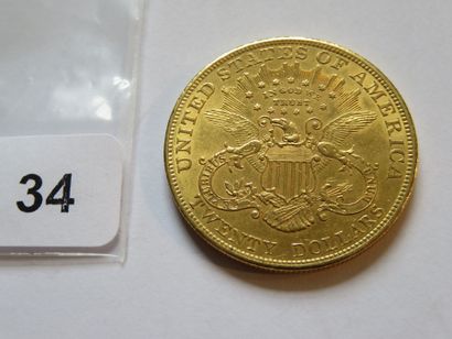 Gold coin - USA - 20 Liberty Dollars, crowned...