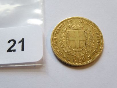 Gold coin - Sardinia (House of Savoy) - 20...