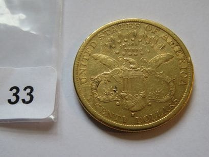 Gold coin - USA - 20 Liberty Dollars, crowned...
