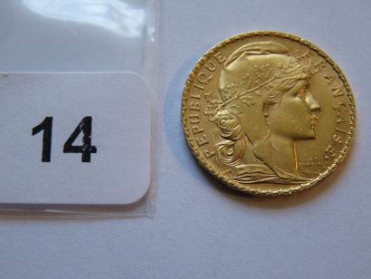 Gold coin - France - 20 Francs Coq, slice...