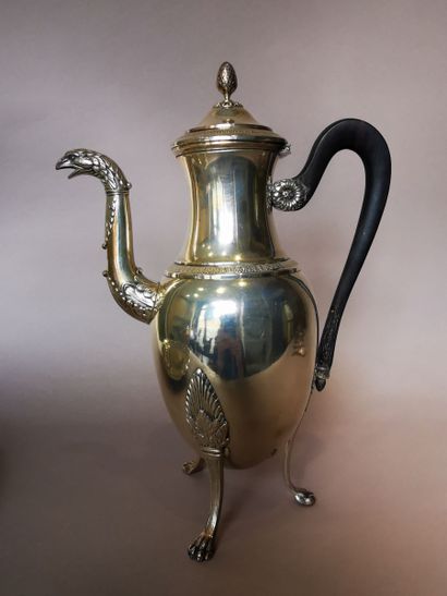 CAFETIERE en argent. PARIS, Charles BARRIER,...