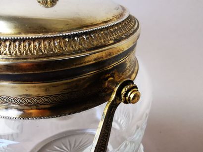 SEAU en cristal de Baccarat, monté en argent...