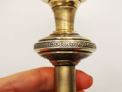 CALICE ET PATENE en argent doré. PARIS, Louis...