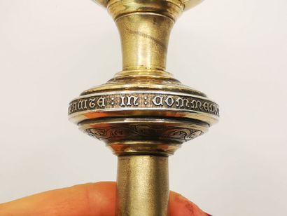 CALICE ET PATENE en argent doré. PARIS, Louis...