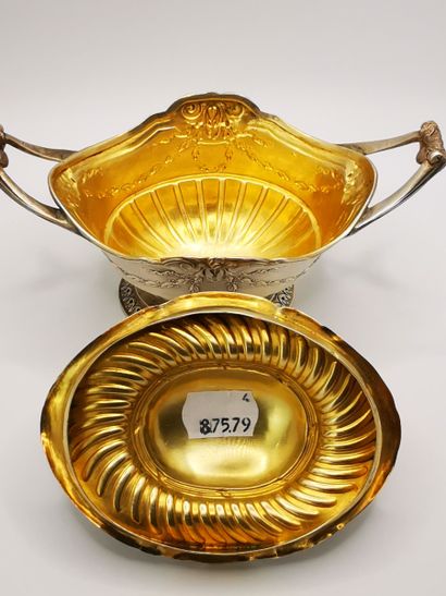 POT A SUCRE en argent. PARIS, ap. 1838 (Minerve)....