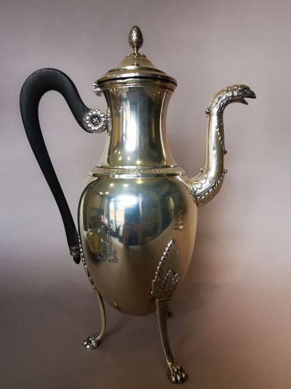 CAFETIERE en argent. PARIS, Charles BARRIER,...