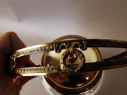 SEAU en cristal de Baccarat, monté en argent...