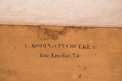 Importante console en bois et stuc doré à...