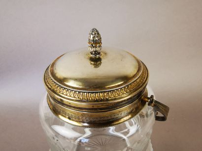 SEAU en cristal de Baccarat, monté en argent...