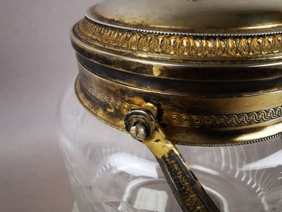 SEAU en cristal de Baccarat, monté en argent...