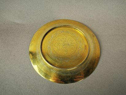 CALICE ET PATENE en argent doré. LYON, Henry...