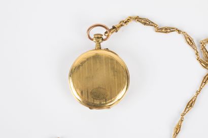 Montre de poche en or 750 millièmes, remontoir...