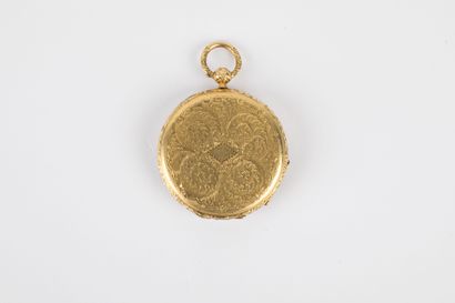 Montre pendentif en or 750 millièmes, boîtier...