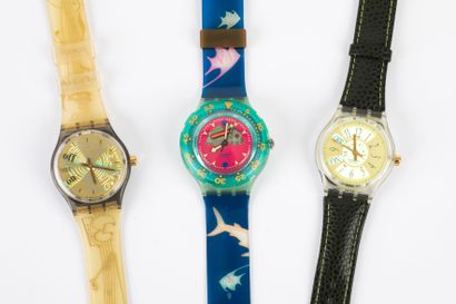 SWATCH 

Lot de trois montres, neuves de...
