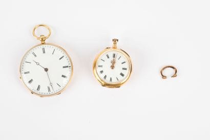 Lot de deux montres pendentif en or 750 millièmes.

Epoque :...