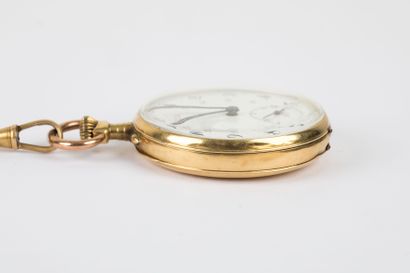 Montre de poche en or 750 millièmes, remontoir...
