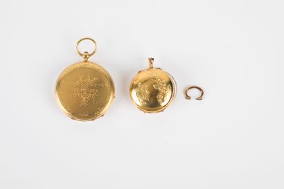 Lot de deux montres pendentif en or 750 millièmes.

Epoque :...