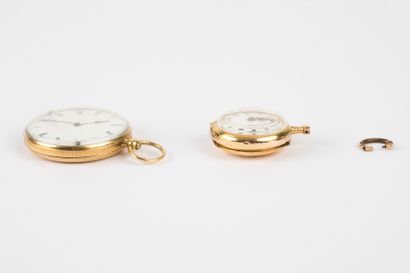 Lot de deux montres pendentif en or 750 millièmes.

Epoque :...