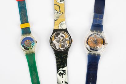 SWATCH 

Lot de trois montres, neuves de...