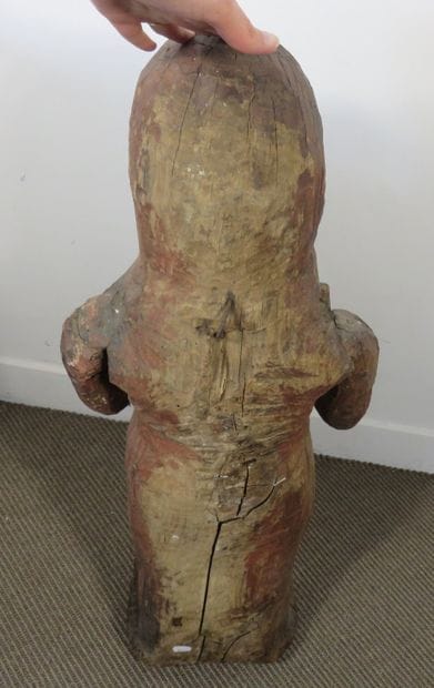 SCULPTURE MONOXYLE figurant une femme en...