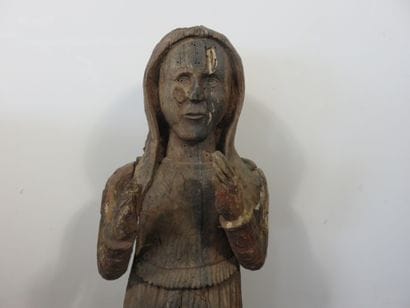 SCULPTURE MONOXYLE figurant une femme en...