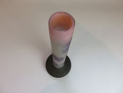 GALLE 

Grand vase rouleau en verre multicouche...