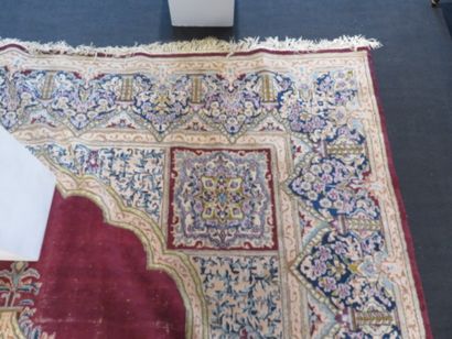 GRAND TAPIS d'Orient en laine points noués...