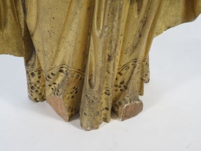 EVEQUE en bois sculpté, polychrome et doré...