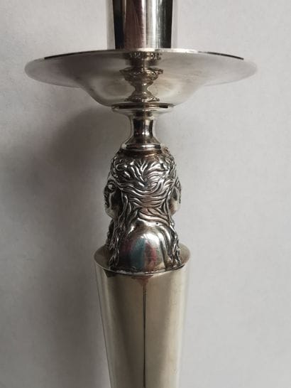 FLAMBEAU en argent. FLORENCE (Italie), PAMPALONI,...