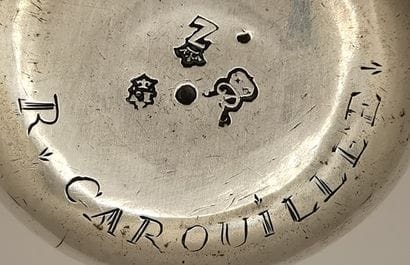 CURON en argent. ORLEANS, 1754 (lettre-date...
