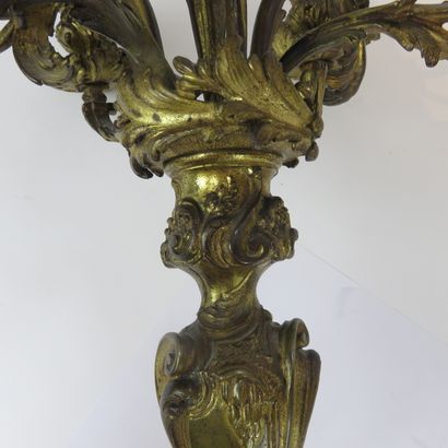 PAIRE D'IMPORTANTS CANDELABRES en bronze...