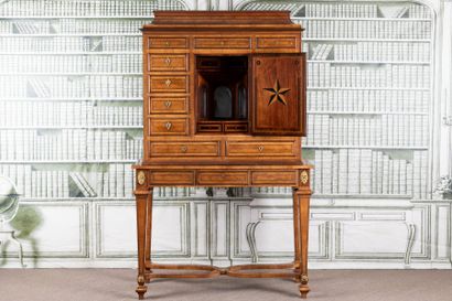 CABINET en marqueterie de bois de violette...