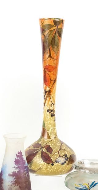 LEGRAS 

Vase soliflore géant à décor de...